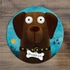 Chocolate Labrador - Personalised Pooch Circular Glass Art Worktop Saver